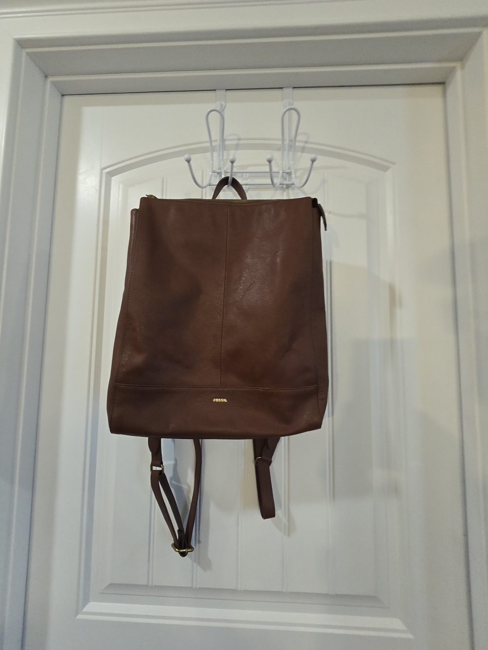 Fossil Brown Leather Backpack